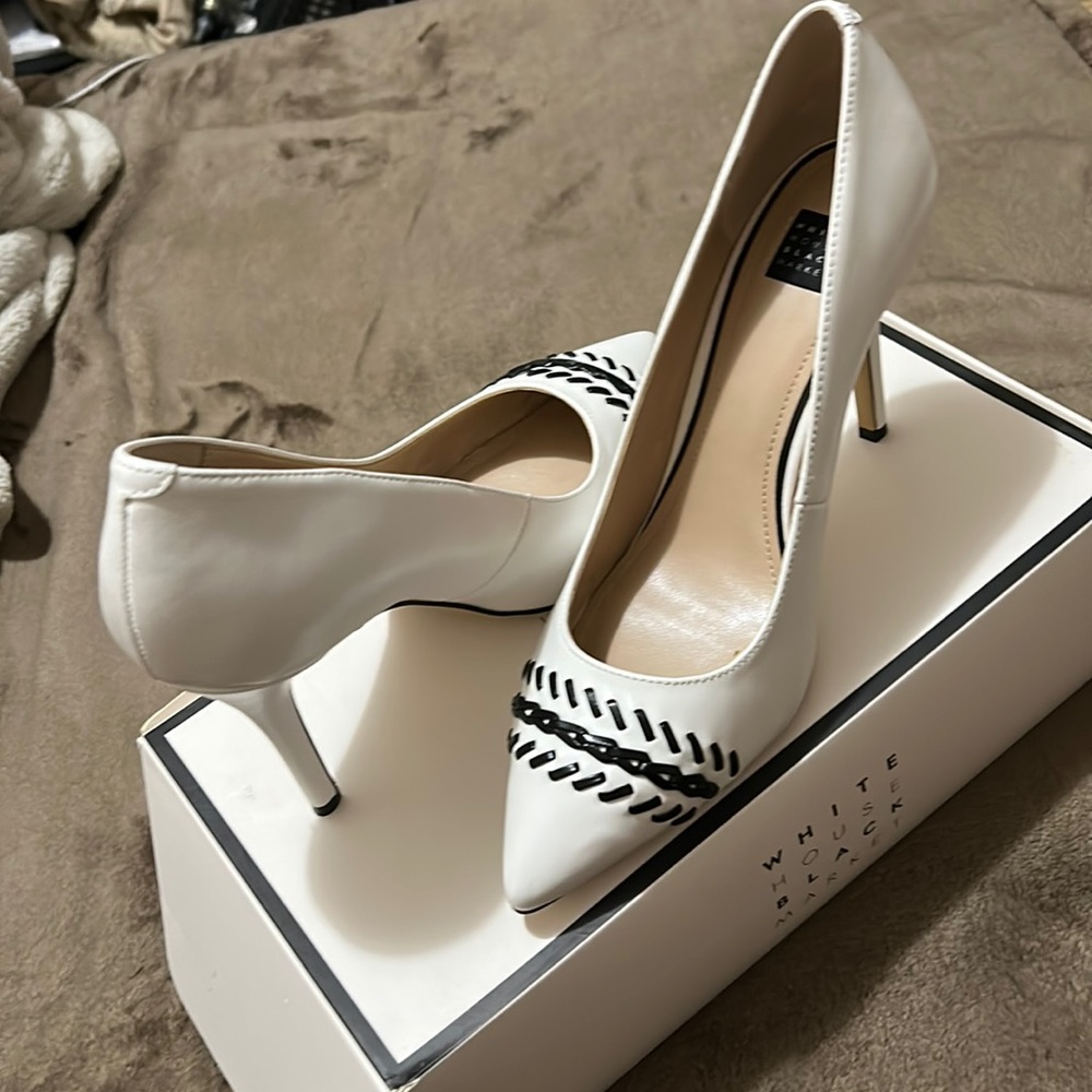 Black and white shoes